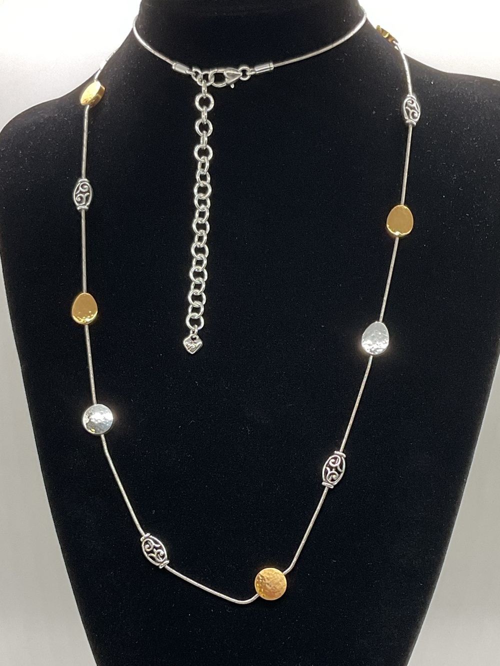 Brighton Mediterranean Two-Tone Disc Station Necklace in Gold and Silver Tones